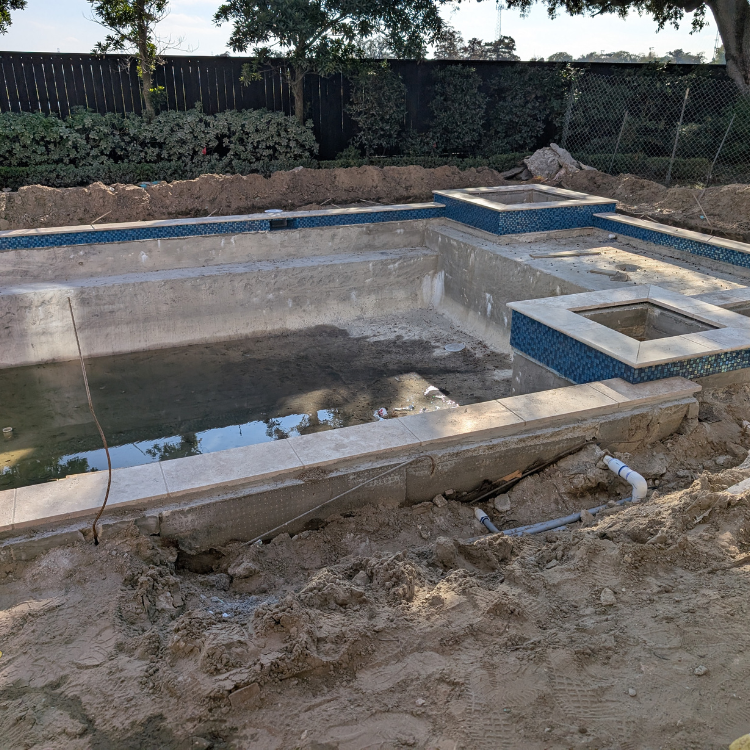 Pool Leak underground pipe repair  Acadiana Pool leak Detection